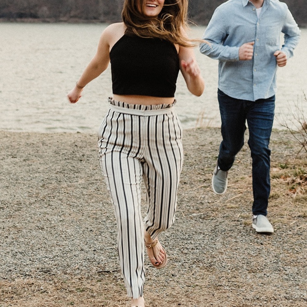 Express Striped Ankle Pants